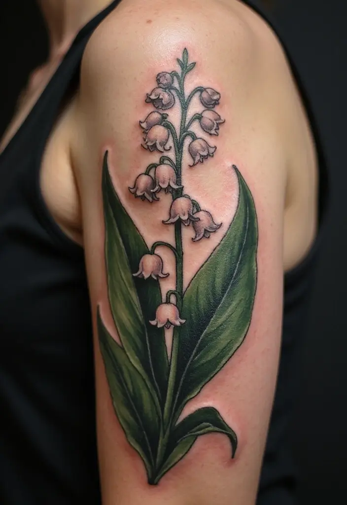 30 Lily of the Valley Tattoo Meaning and Design Ideas - 22. Creating Depth with Shadows