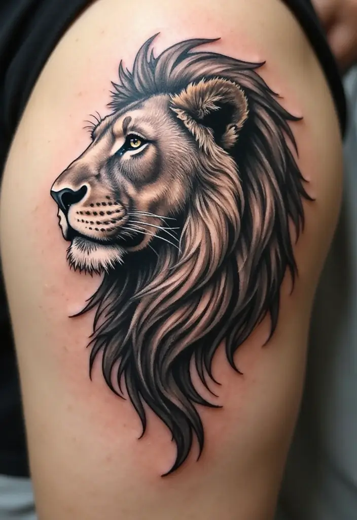 30 Masculine Tribal Tattoos Full of Power and Legacy - 22. The Lion's Mane