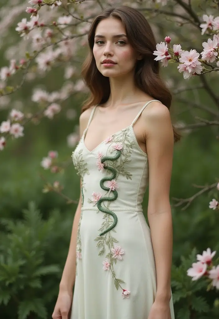 30 Minimalist Small Snake Tattoo Inspirations for Nature Lovers - 22. Snake Among Flowers
