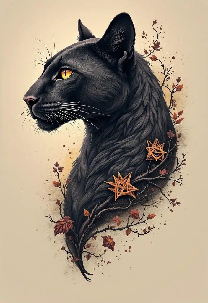 30 Panther Tattoo Designs That Represent Power and Mystery - 22. Zodiac Panther