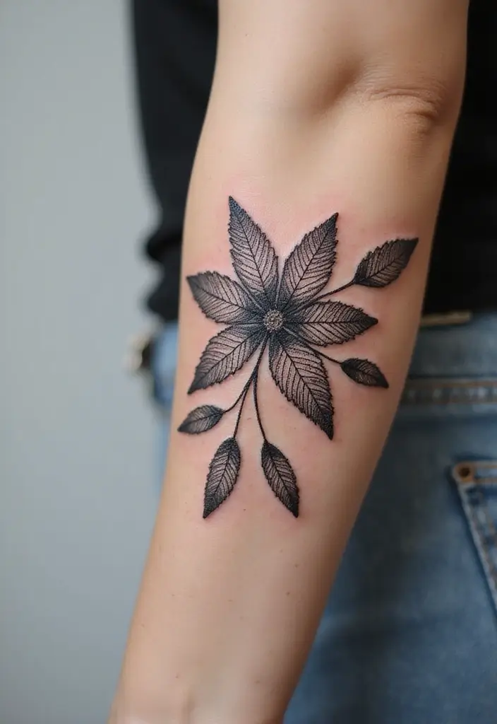 30 September Birth Flower Tattoo Ideas with Meaning - 22. Aster with Lace Design