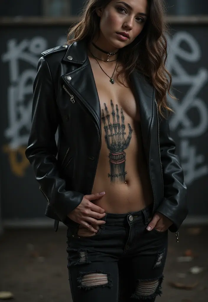 30 Skeleton Hand Tattoos with Edgy and Dark Styles - 22. Edgy Lettering