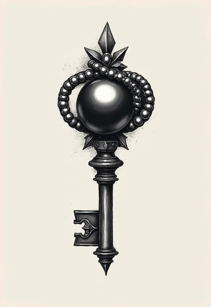 30 Tattoo Black Pearl Ideas to Inspire Your Next Ink - 22. Black Pearl and Key