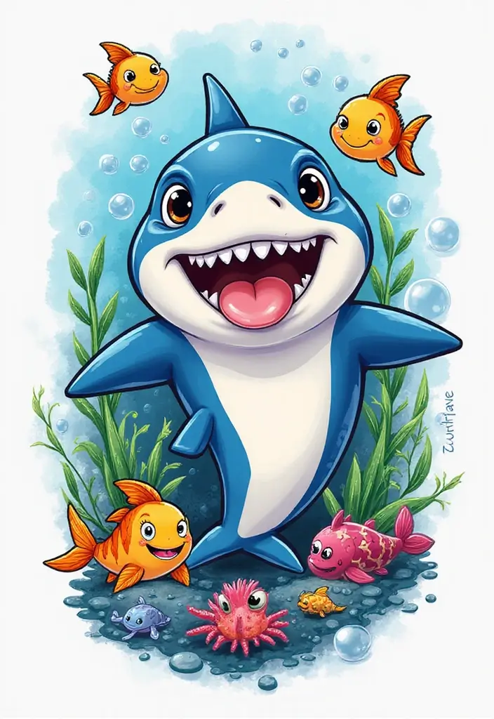 30 Tattoo Shark Meaning and Design Inspirations - 22. Playfulness in Design