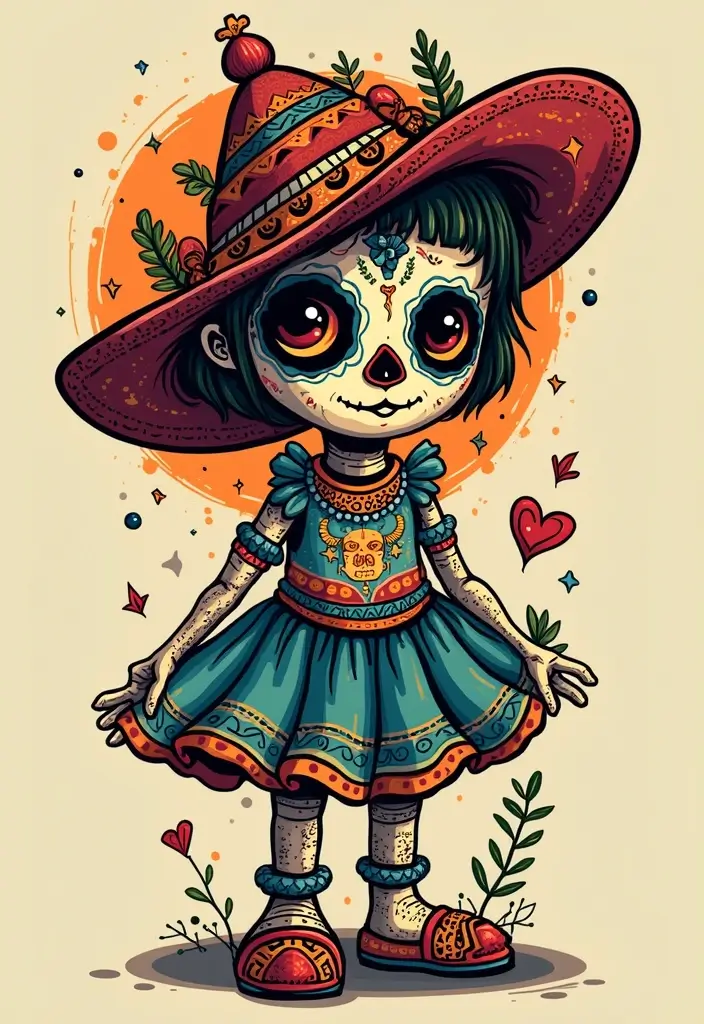 30 Voodoo Doll Tattoos with Dark and Mysterious Designs - 22. Voodoo Dolls with Cultural Patterns