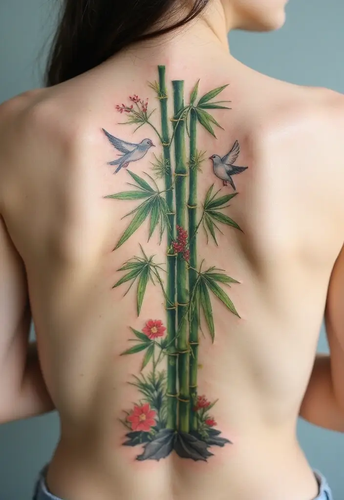 30 Bamboo Tattoo Meaning and Artistic Designs - 23. A Symbol of Peace