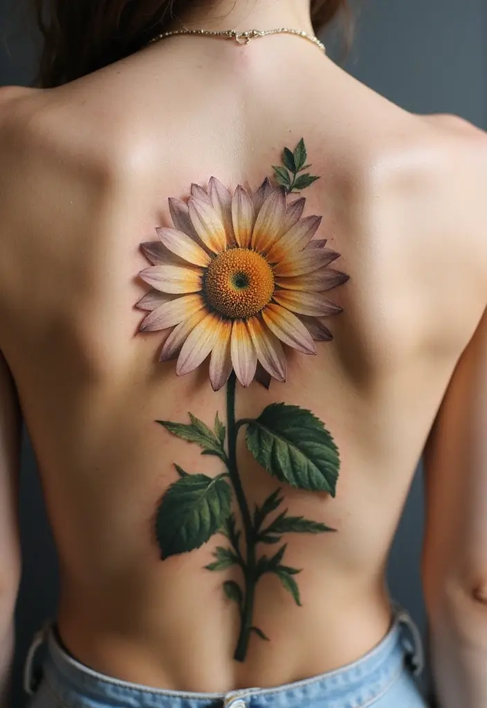 30 Daisy Tattoo Ideas for a Fresh and Delicate Design - 23. Double Exposure Daisy