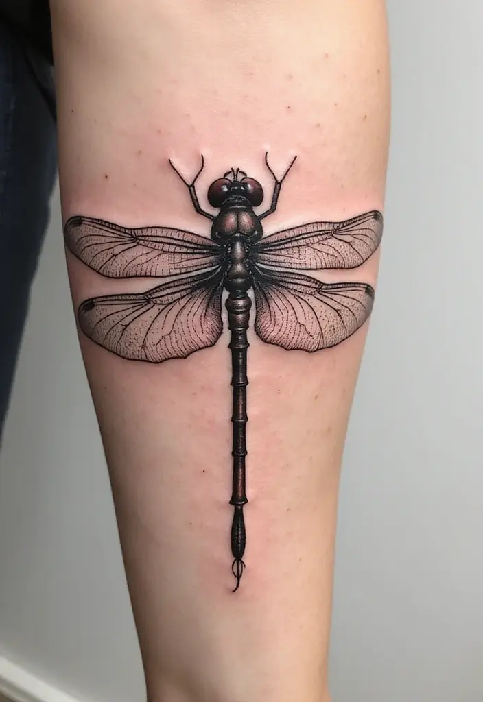 30 Dragonfly Tattoo Symbolism Ideas with Meaning - 23. Vision and Clarity