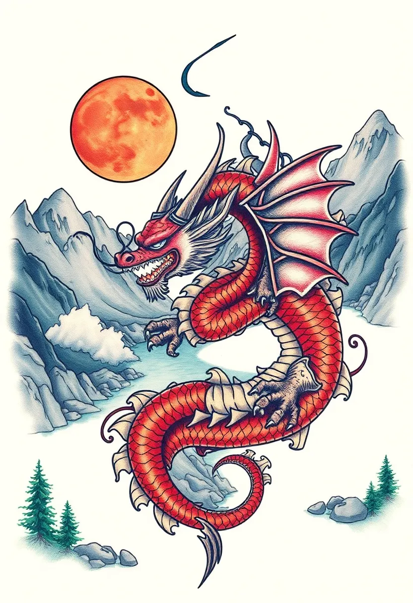 30 Japanese Dragon Tattoos That Showcase Power and Elegance - 23. The Dragon in Nature: Earthly Connections