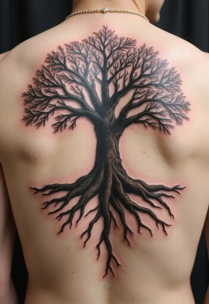30 Masculine Tribal Tattoos Full of Power and Legacy - 23. The Sacred Tree