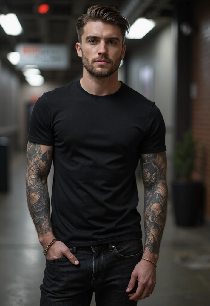 30 Men’s Floral Tattoo Half Sleeve Inspirations - 23. Mysterious Black Roses