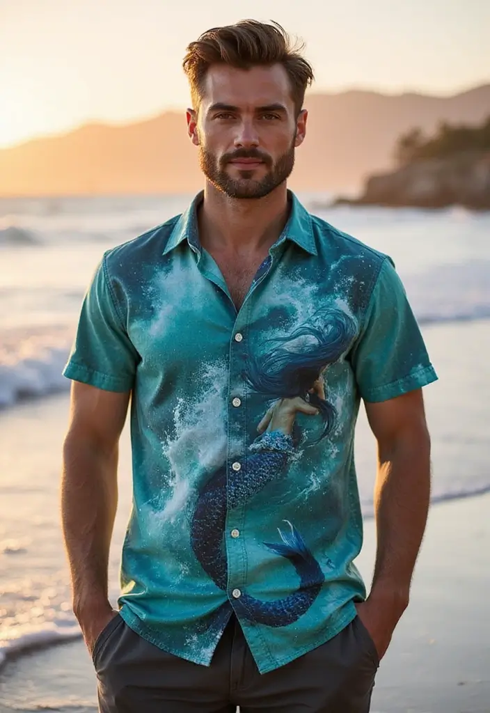 30 Creative Mermaid Tattoos for Men with Ocean Spirit - 23. Spirited Mermaids in Motion