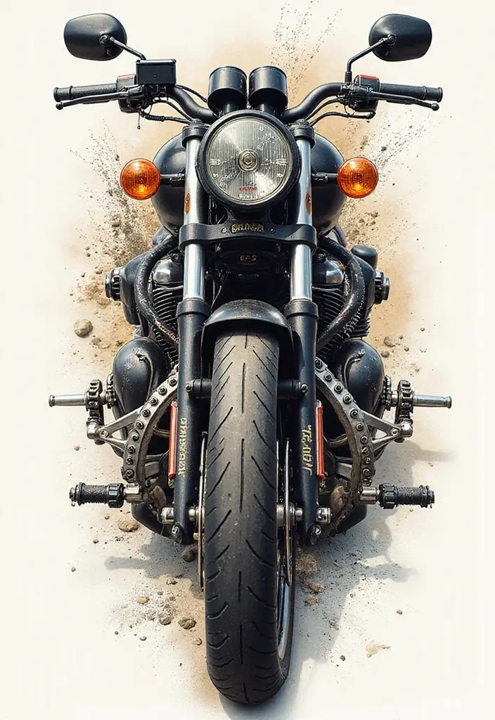 30 Motorcycle Tattoo Ideas for Riders and Enthusiasts - 23. Artistic Mechanical Elements
