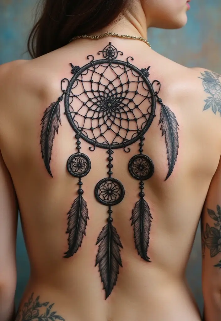 30 Sexiest Tattoos for Women with Confident Style - 23. Dreamcatcher Tattoos