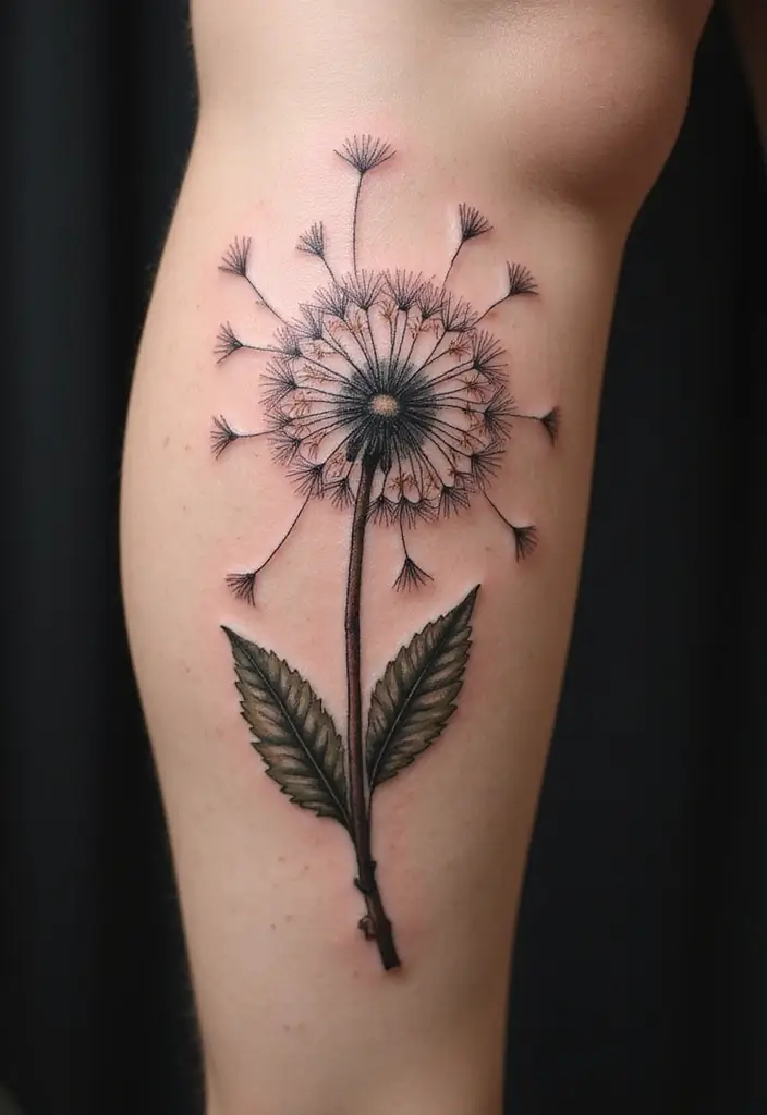30 Symbolism of a Dandelion Tattoo with Stunning Designs - 23. Connection to the Past