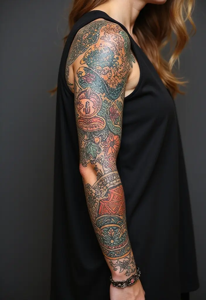 30 Wave Tattoo Sleeve Ideas That Make a Bold Statement - 23. Cultural Wave Interpretations