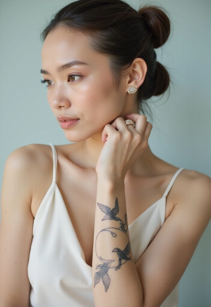 30 Yin Yang Wrist Tattoo Ideas for Balance and Harmony 23 30 Yin Yang Wrist Tattoo Ideas for Balance and Harmony - 23. Yin Yang with Birds