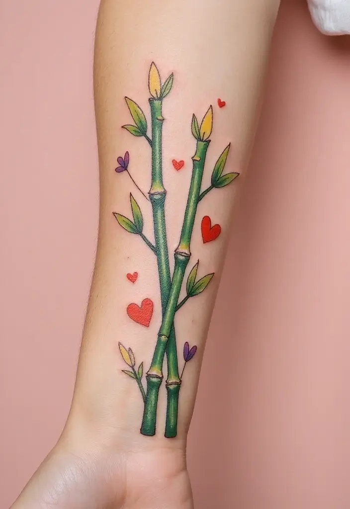 30 Bamboo Tattoo Meaning and Artistic Designs - 24. The Essence of Love