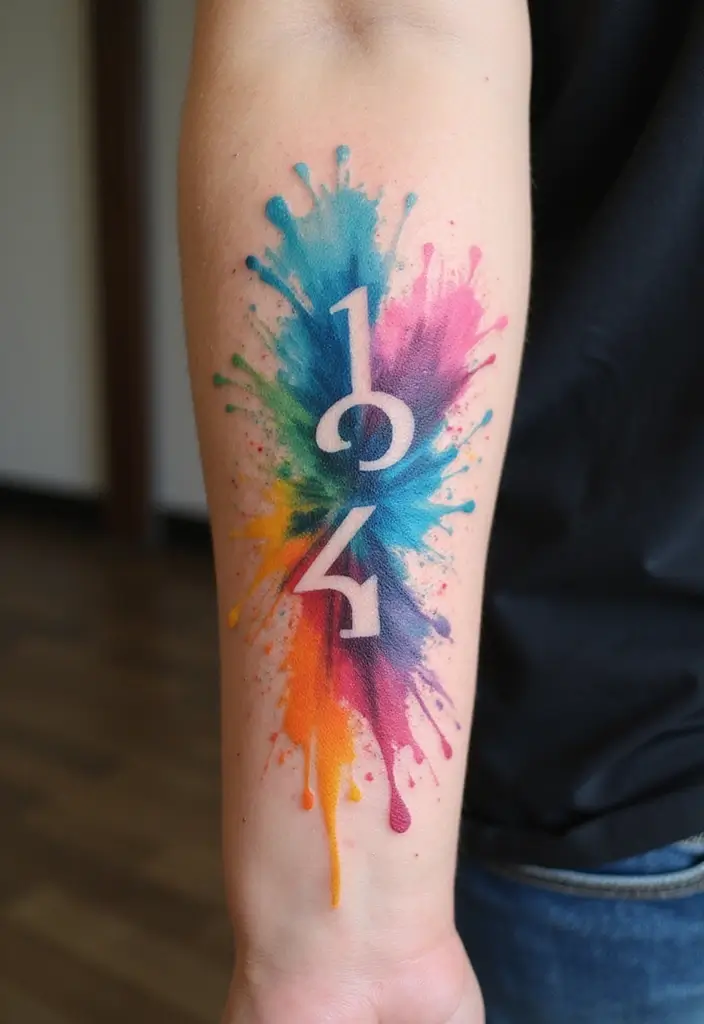 30 Colorful Arm Tattoos That Pop with Style - 24. Watercolor Wonders