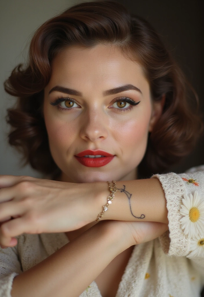 30 Daisy Chain Tattoo Inspirations for a Delicate Look - 24. Vintage Daisy Chains