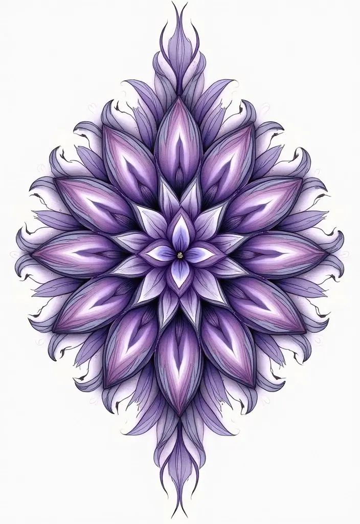 30 February Flower Tattoo Ideas with Birth Month Beauty - 24. Intricate Violet Mandala