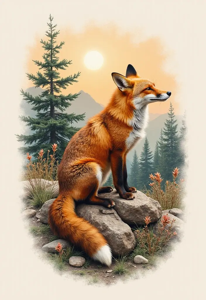 30 Fox Tattoos for Women That Highlight Feminine Energy - 24. Fox in the Wild Tattoo