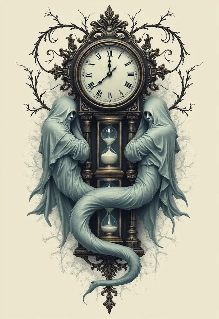 30 Ghost Tattoo Meanings and Designs with Spooky Style - 24. Ghosts of the Past