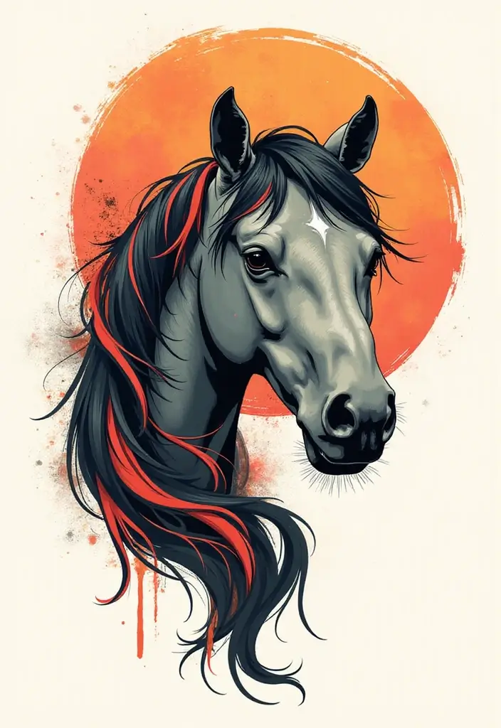 30 Horse and Horseshoe Tattoos for Luck and Freedom - 24. Abstract Horse Tattoo