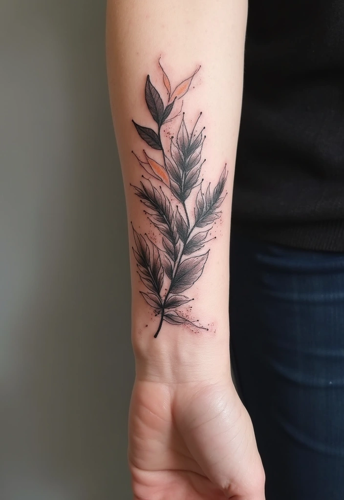 30 Inner Forearm Tattoo Ideas for a Personal Statement - 24. Nature Patterns