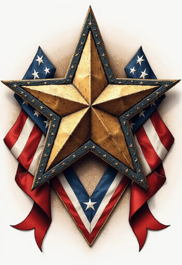 30 LDRSHIP Tattoo Ideas Inspired by Military Values - 24. The Military Honor Star