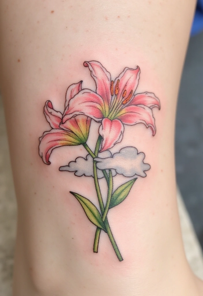 30 Lily Tattoo Symbolism Ideas for Elegant Ink - 24. Whisper of Love
