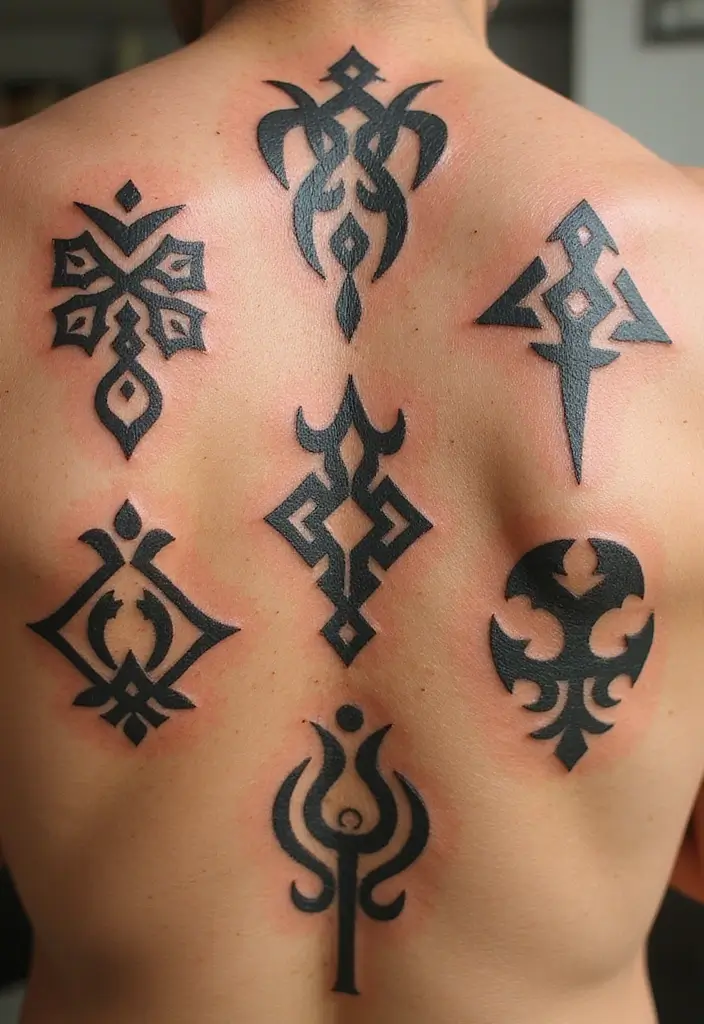 30 Masculine Tribal Tattoos Full of Power and Legacy - 24. The Tribal Glyphs