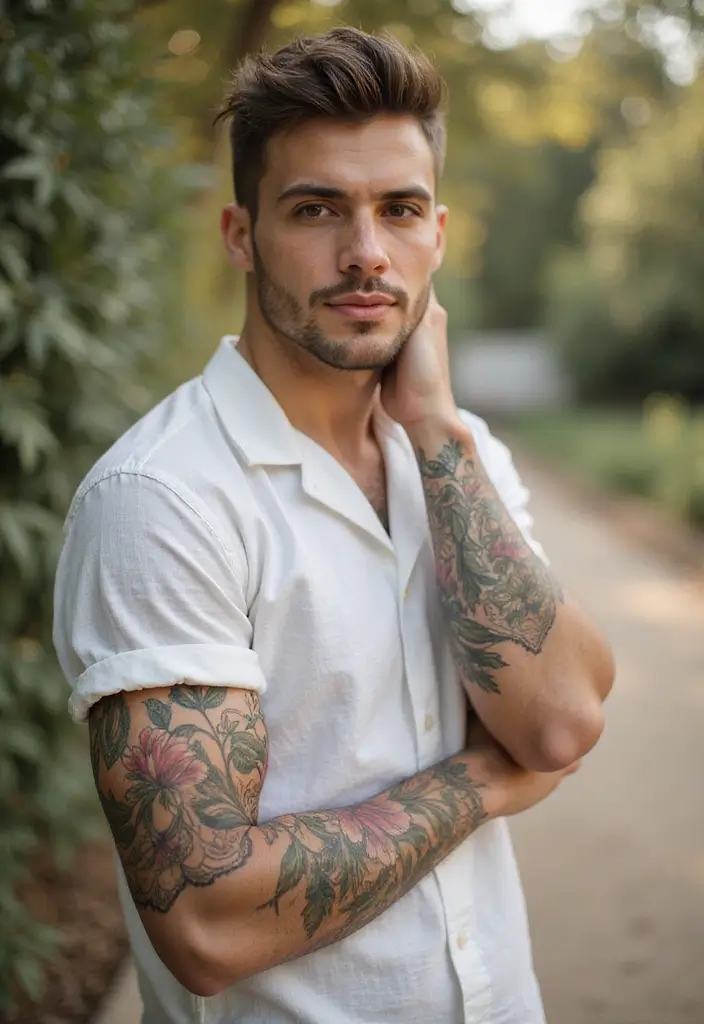 30 Men’s Floral Tattoo Half Sleeve Inspirations - 24. Intricate Floral Lace