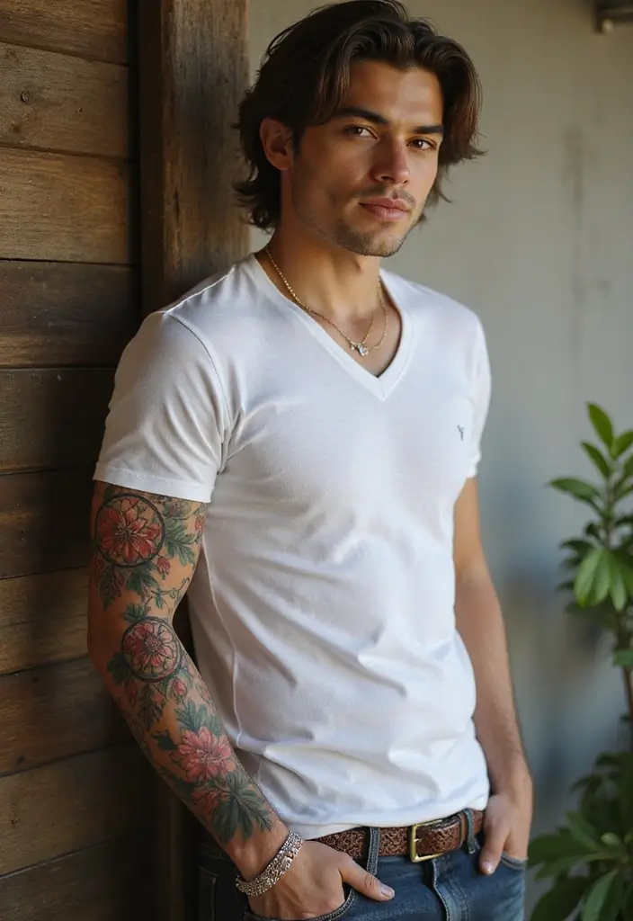 30 Mens Flower Sleeve Tattoo Ideas with Bold Florals - 24. Floral Dreamcatchers: Protection and Beauty