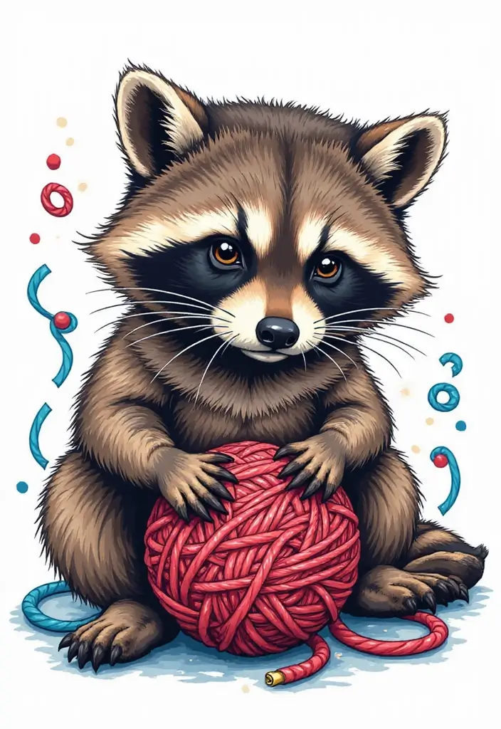 30 Raccoon Tattoo Designs with Clever and Playful Meanings - 24. The Energetic Player