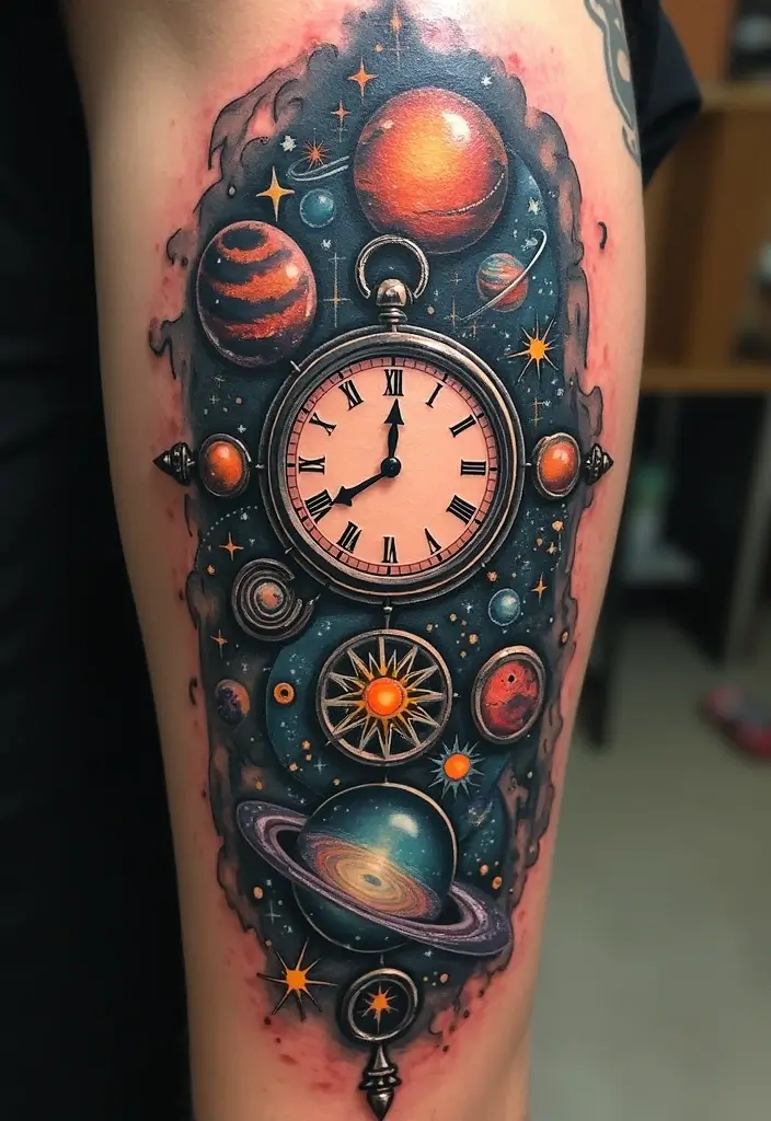 30 Realistic Alien Tattoo Inspirations That Look Out of This World - 24. Space-Time Continuum Tattoos