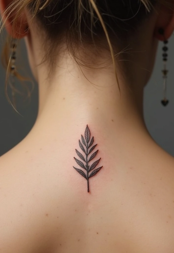 30 Small Tattoo Placements That Make a Big Statement - 24. Tiny Leaf on the Back of the Neck