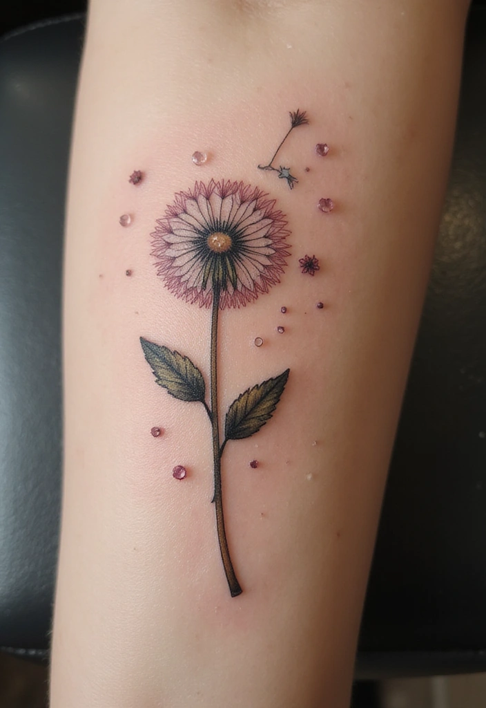 30 Symbolism of a Dandelion Tattoo with Stunning Designs - 24. Feminine Energy