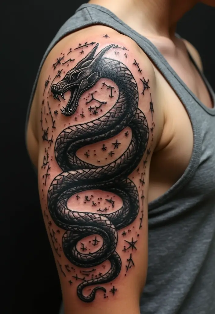 30 Viking Snake Tattoo Designs with Norse Symbolism - 24. Serpent and the Spiral