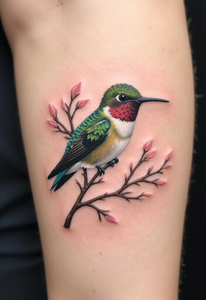 30 3D Hummingbird Tattoos That Feel Lifelike - 25. The Nature’s Whisper