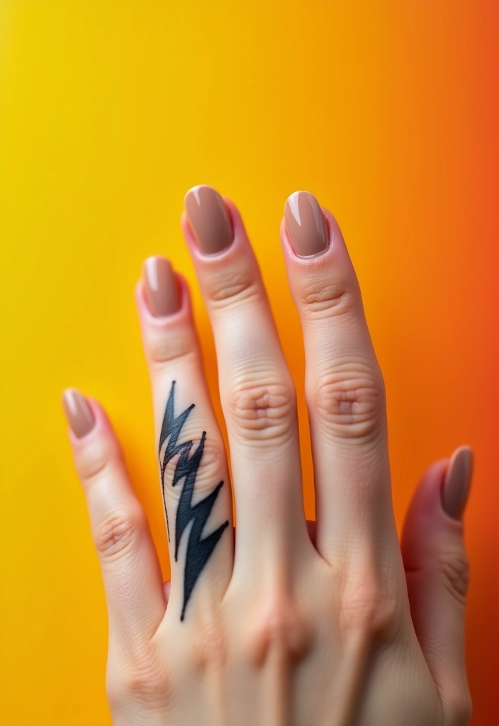 30 Finger Tattoo Ideas for Females That Look Stylish - 25. Simple Lightning Bolt