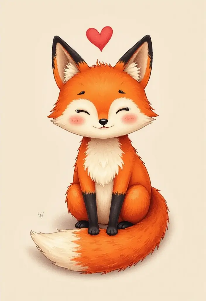 30 Fox Tattoos for Women That Highlight Feminine Energy - 25. Fox with Heart-shaped Tail Tattoo