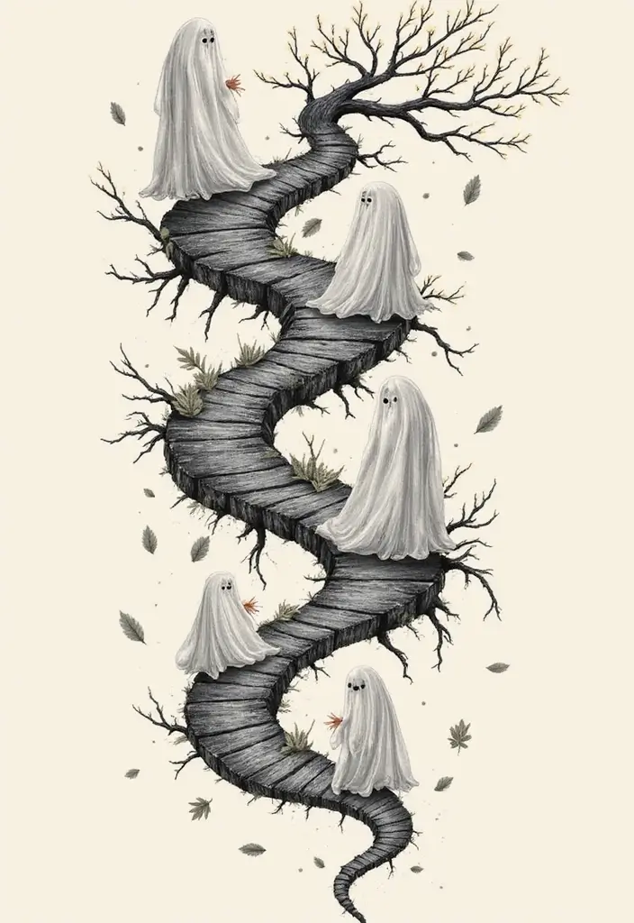 30 Ghost Tattoo Meanings and Designs with Spooky Style - 25. Embracing Change
