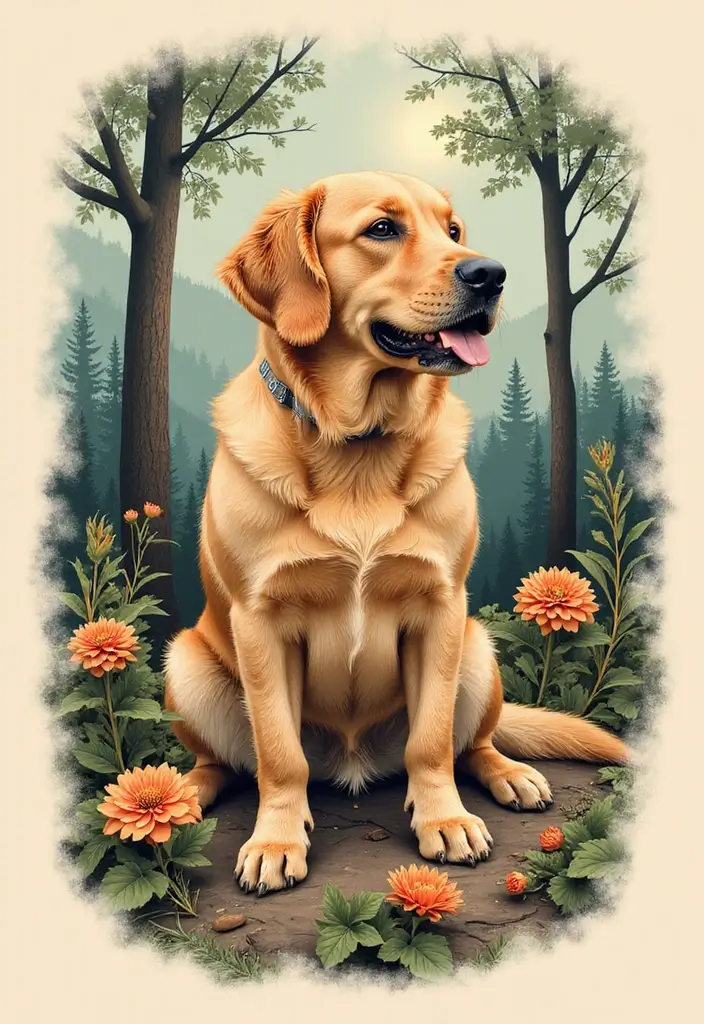 30 Golden Retriever Memorial Tattoos Honoring Beloved Pets - 25. Golden Retriever in Nature