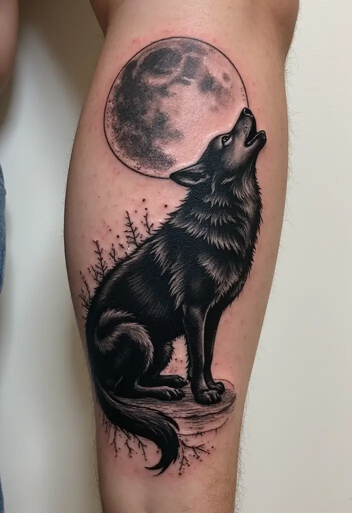 30 Howling Wolf Tattoo Meaning and Inspiring Designs - 25. The Shadow Self
