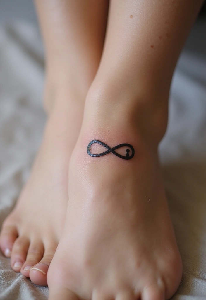 30 Infinity Friendship Tattoo Ideas for Everlasting Bonds - 25. Infinity with a Keyhole