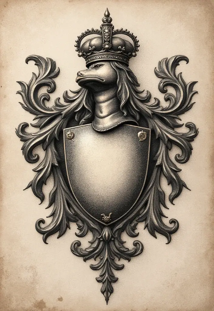 30 LDRSHIP Tattoo Ideas Inspired by Military Values - 25. The Family Crest