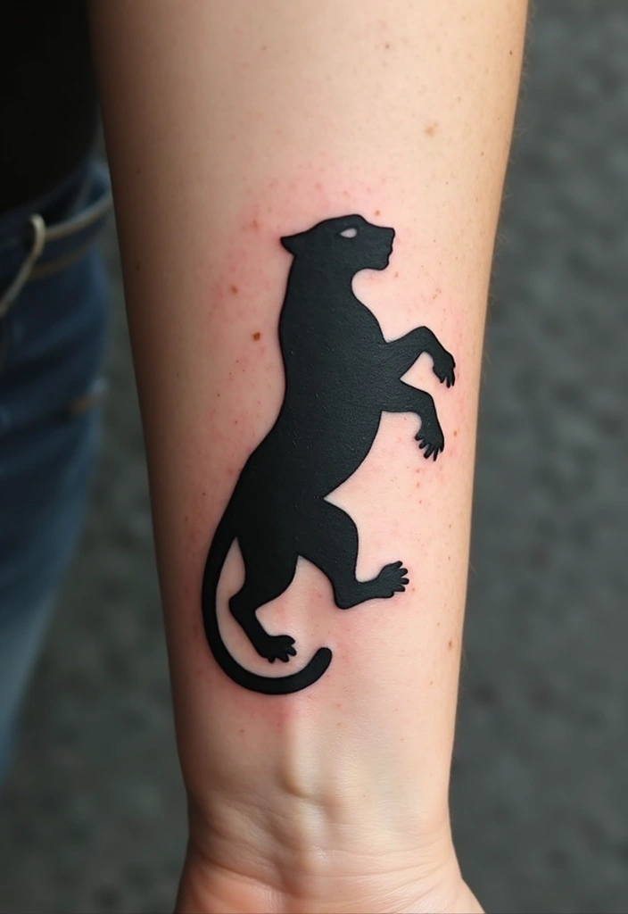 30 Panther Tattoo Designs That Represent Power and Mystery - 25. Silhouette Panther