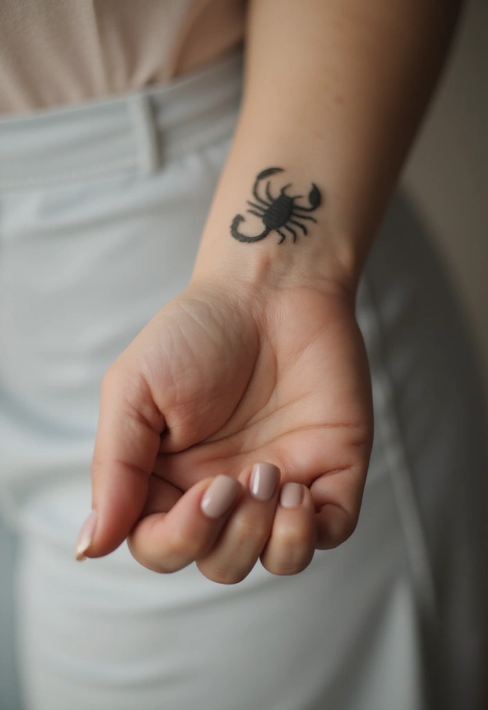 30 Scorpion Tattoo on Hand Meaning and Bold Designs - 25. Understated Scorpion Tattoos: Less is More