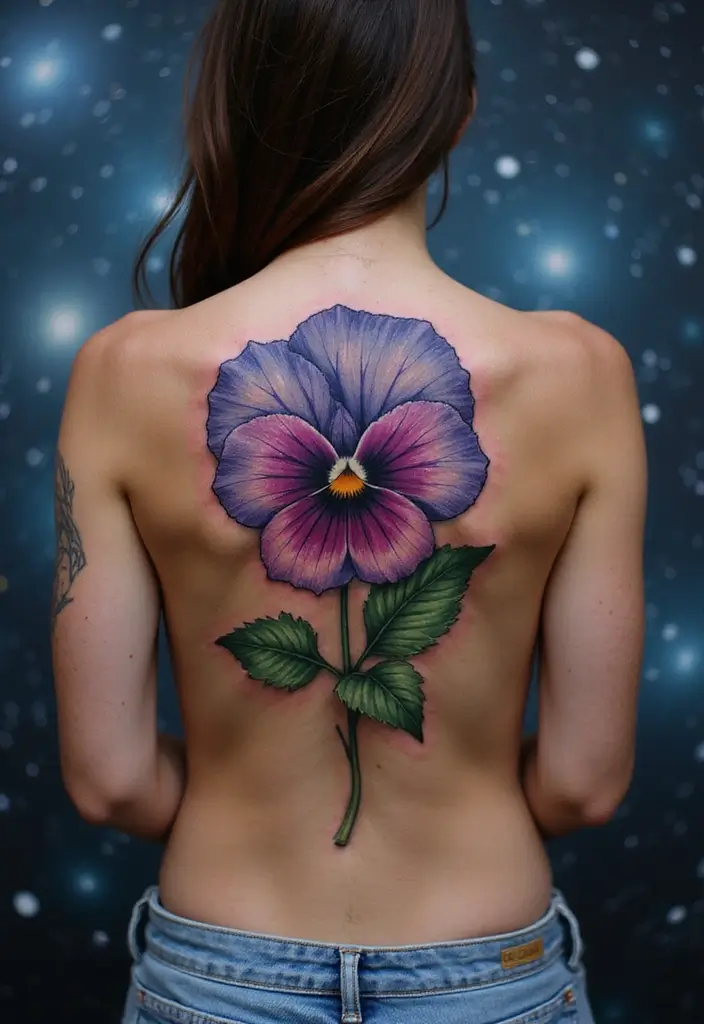 30 September Birth Flower Tattoo Ideas with Meaning - 25. Morning Glory with a Starry Night